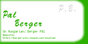 pal berger business card