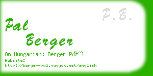 pal berger business card